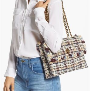 Kurt Geiger Multicolor Tweed Shoulder Bag with Gold Chain